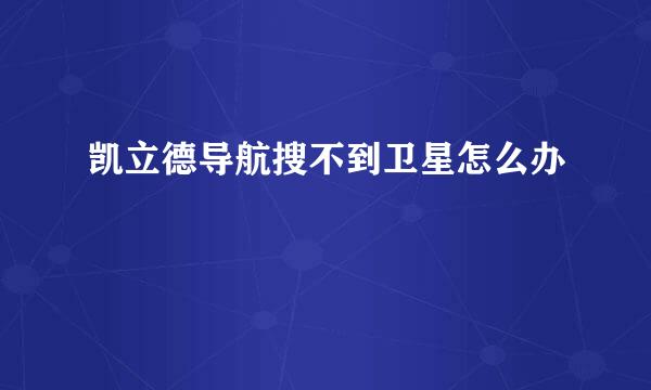 凯立德导航搜不到卫星怎么办