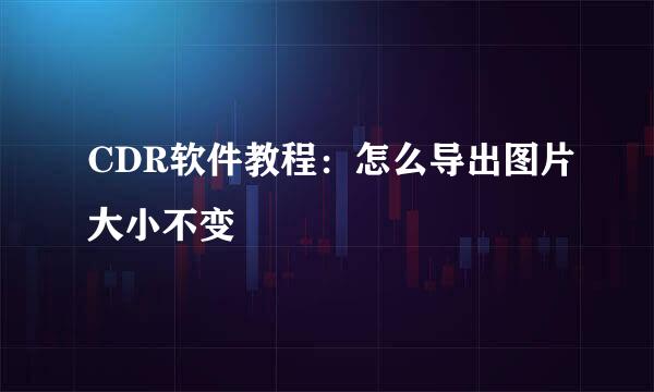 CDR软件教程：怎么导出图片大小不变