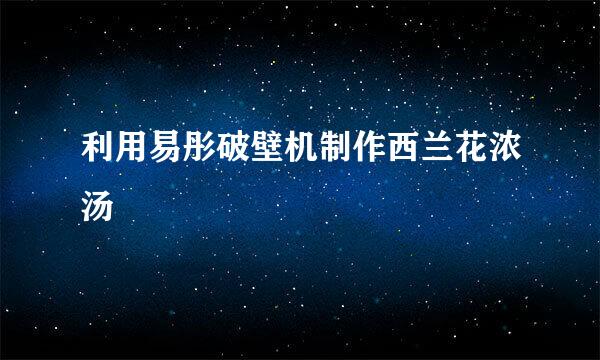 利用易彤破壁机制作西兰花浓汤