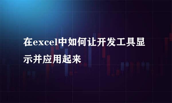 在excel中如何让开发工具显示并应用起来