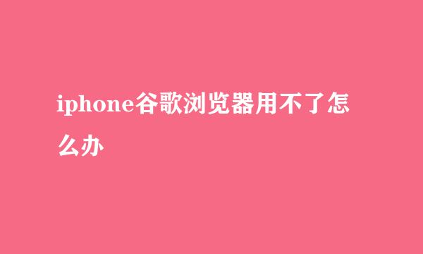 iphone谷歌浏览器用不了怎么办