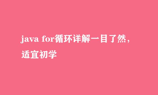 java for循环详解一目了然，适宜初学