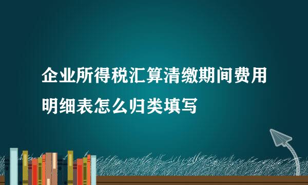 企业所得税汇算清缴期间费用明细表怎么归类填写