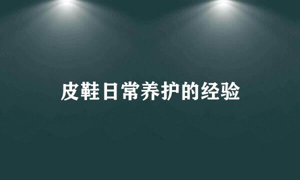 皮鞋日常养护的经验