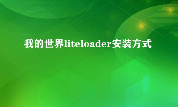 我的世界liteloader安装方式