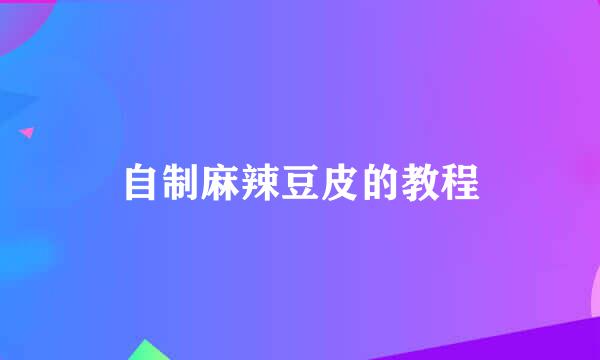 自制麻辣豆皮的教程