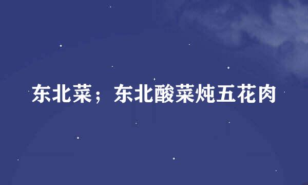 东北菜；东北酸菜炖五花肉