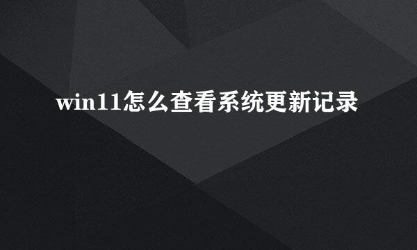 win11怎么查看系统更新记录