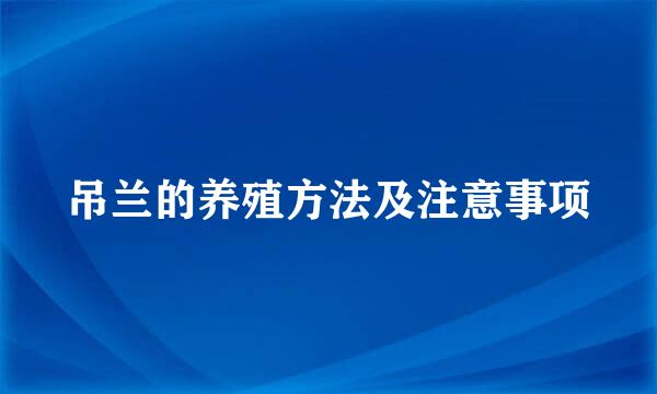 吊兰的养殖方法及注意事项