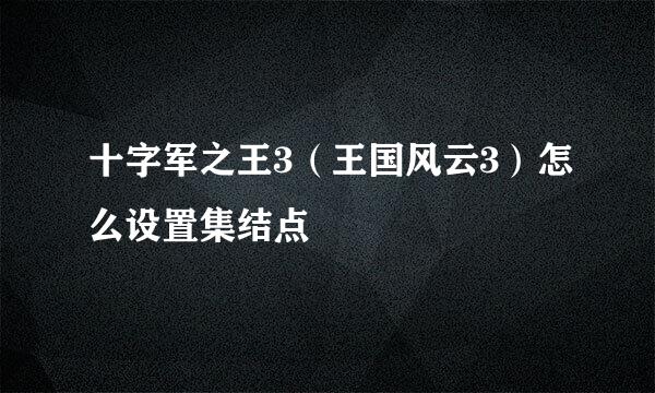 十字军之王3（王国风云3）怎么设置集结点