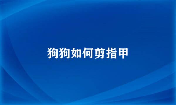 狗狗如何剪指甲