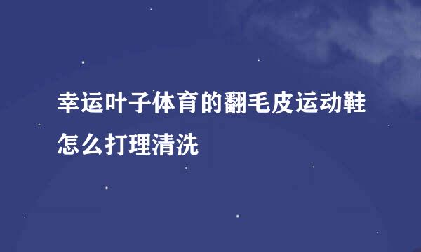 幸运叶子体育的翻毛皮运动鞋怎么打理清洗