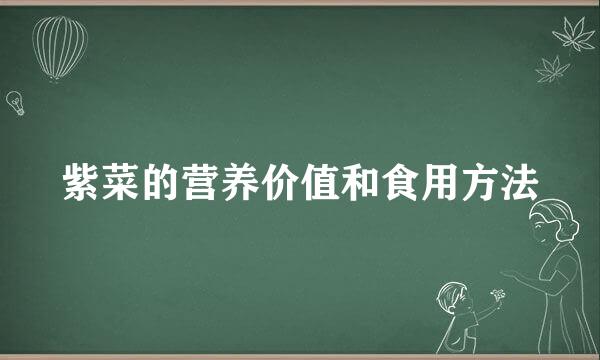 紫菜的营养价值和食用方法