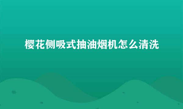 樱花侧吸式抽油烟机怎么清洗
