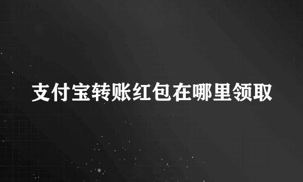 支付宝转账红包在哪里领取