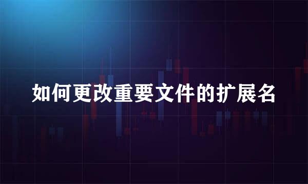如何更改重要文件的扩展名