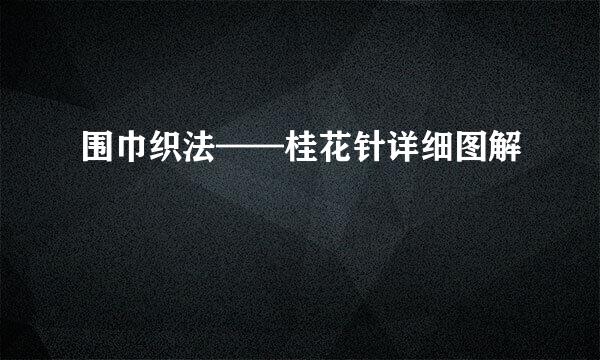 围巾织法——桂花针详细图解