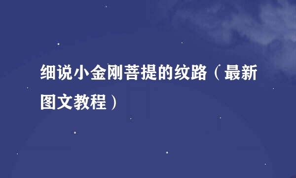 细说小金刚菩提的纹路（最新图文教程）