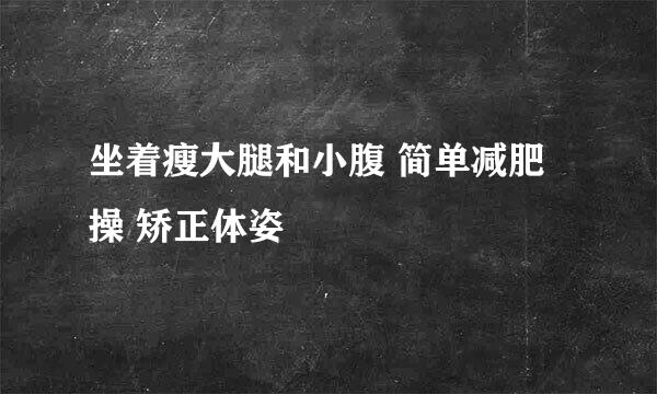 坐着瘦大腿和小腹 简单减肥操 矫正体姿