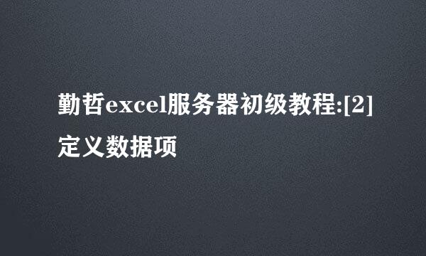 勤哲excel服务器初级教程:[2]定义数据项