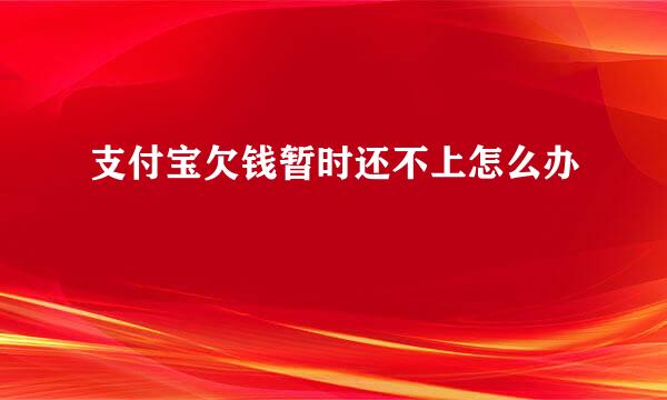 支付宝欠钱暂时还不上怎么办