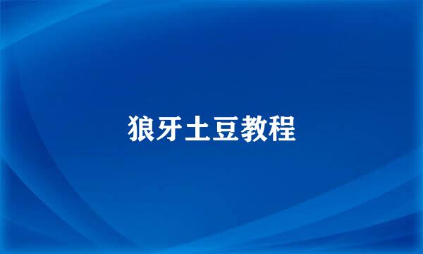 狼牙土豆教程