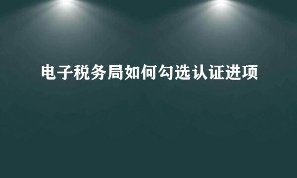 电子税务局如何勾选认证进项