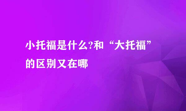 小托福是什么?和“大托福”的区别又在哪