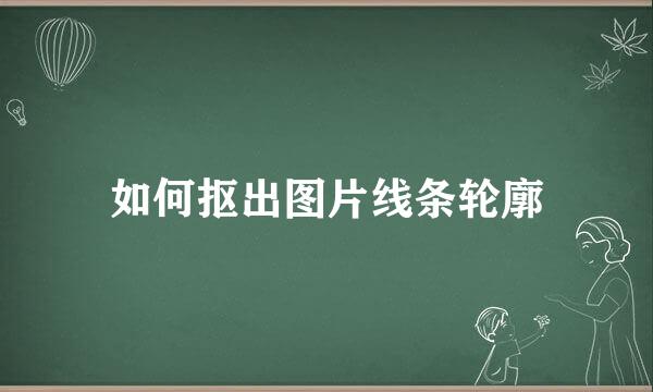 如何抠出图片线条轮廓