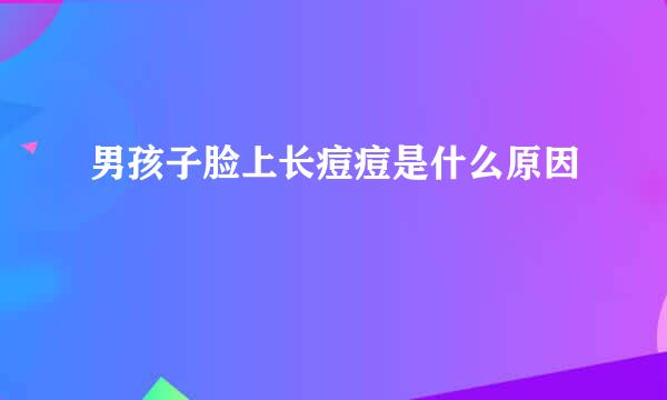 男孩子脸上长痘痘是什么原因