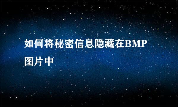 如何将秘密信息隐藏在BMP图片中