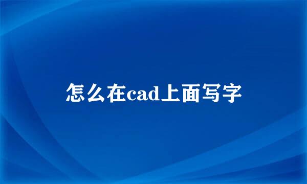 怎么在cad上面写字
