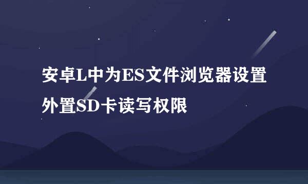 安卓L中为ES文件浏览器设置外置SD卡读写权限