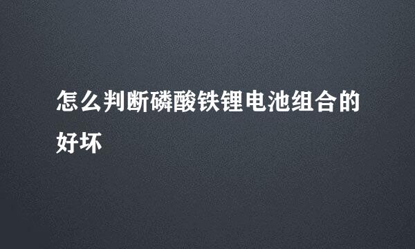 怎么判断磷酸铁锂电池组合的好坏