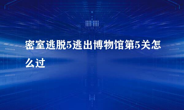 密室逃脱5逃出博物馆第5关怎么过