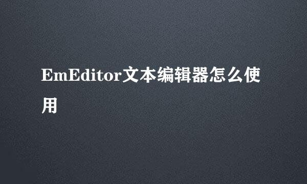 EmEditor文本编辑器怎么使用