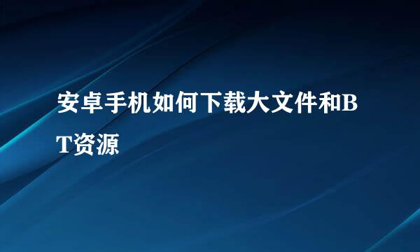 安卓手机如何下载大文件和BT资源
