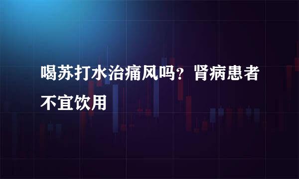 喝苏打水治痛风吗？肾病患者不宜饮用