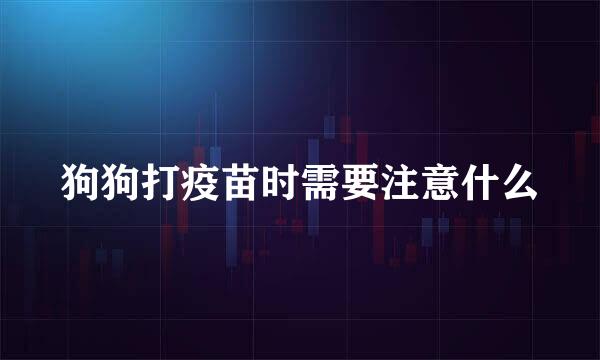 狗狗打疫苗时需要注意什么
