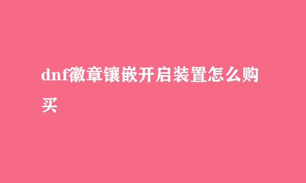 dnf徽章镶嵌开启装置怎么购买