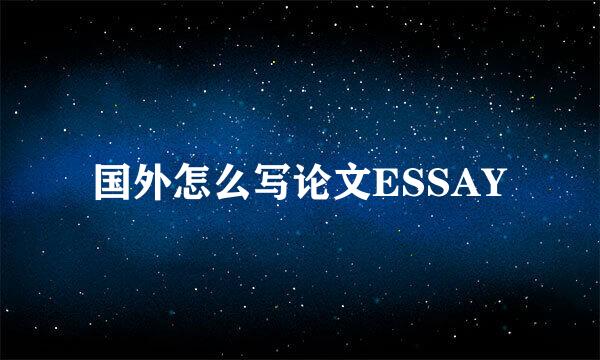 国外怎么写论文ESSAY
