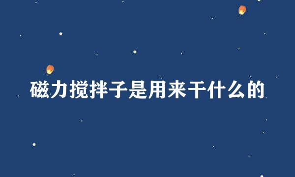 磁力搅拌子是用来干什么的