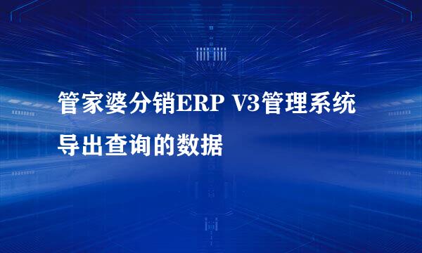 管家婆分销ERP V3管理系统导出查询的数据