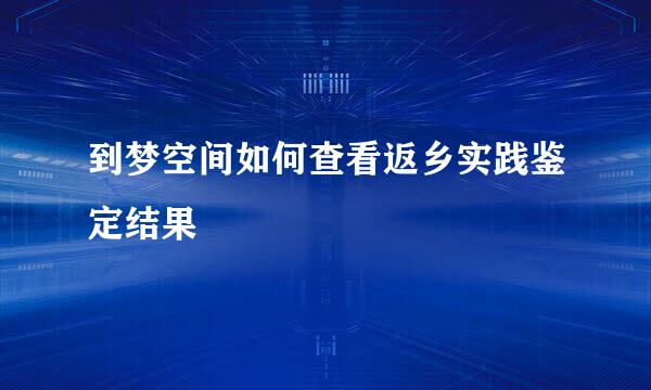 到梦空间如何查看返乡实践鉴定结果