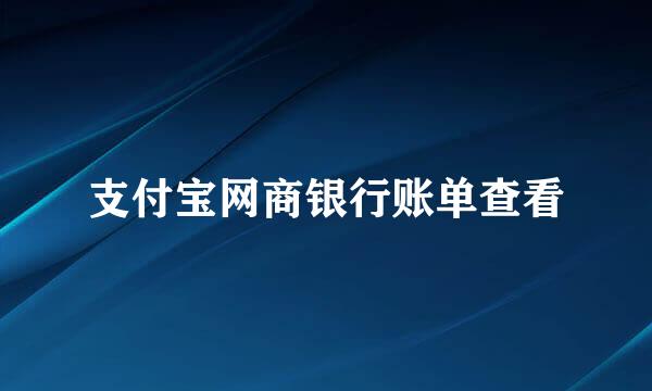 支付宝网商银行账单查看