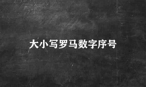 大小写罗马数字序号