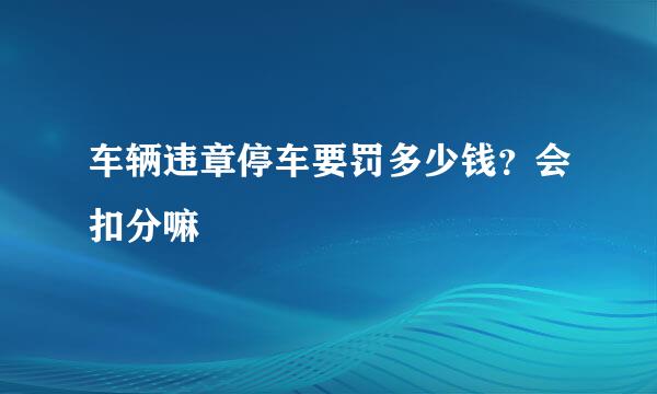 车辆违章停车要罚多少钱？会扣分嘛