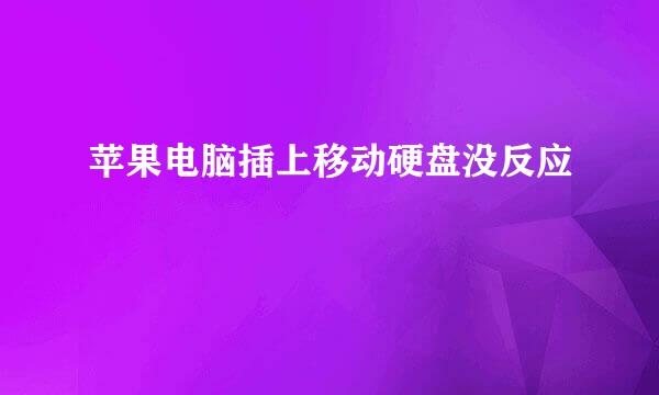 苹果电脑插上移动硬盘没反应