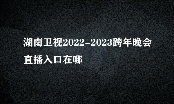 湖南卫视2022-2023跨年晚会直播入口在哪