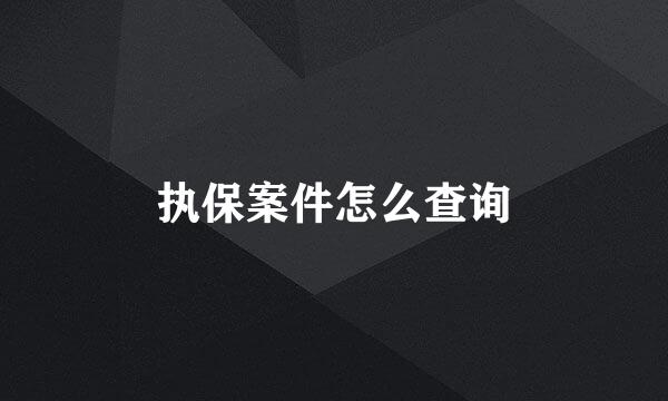 执保案件怎么查询